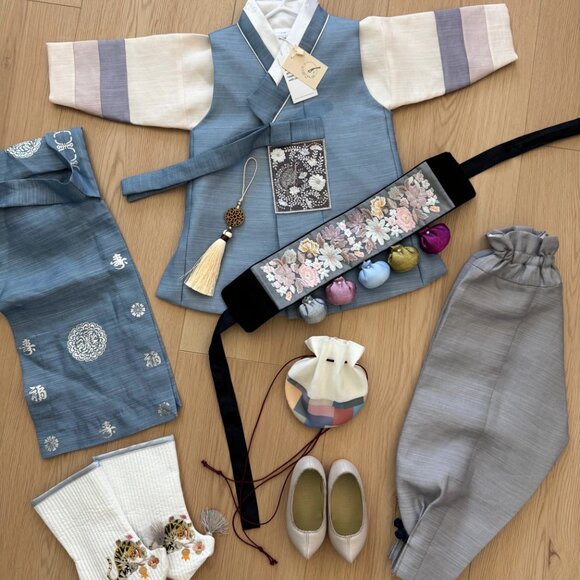 Korean Baby Boy’s Dohl Hanbok Set – 1st Birthday Outfit (Complete Set!) - Picture 3 of 9